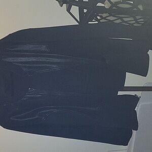 Black Faux Leather peplum  Jacket and matching pencil Skirt.